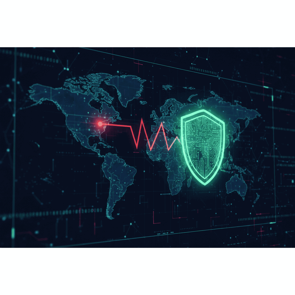 Mapa digital rastreando login suspeito e invasão de rede social