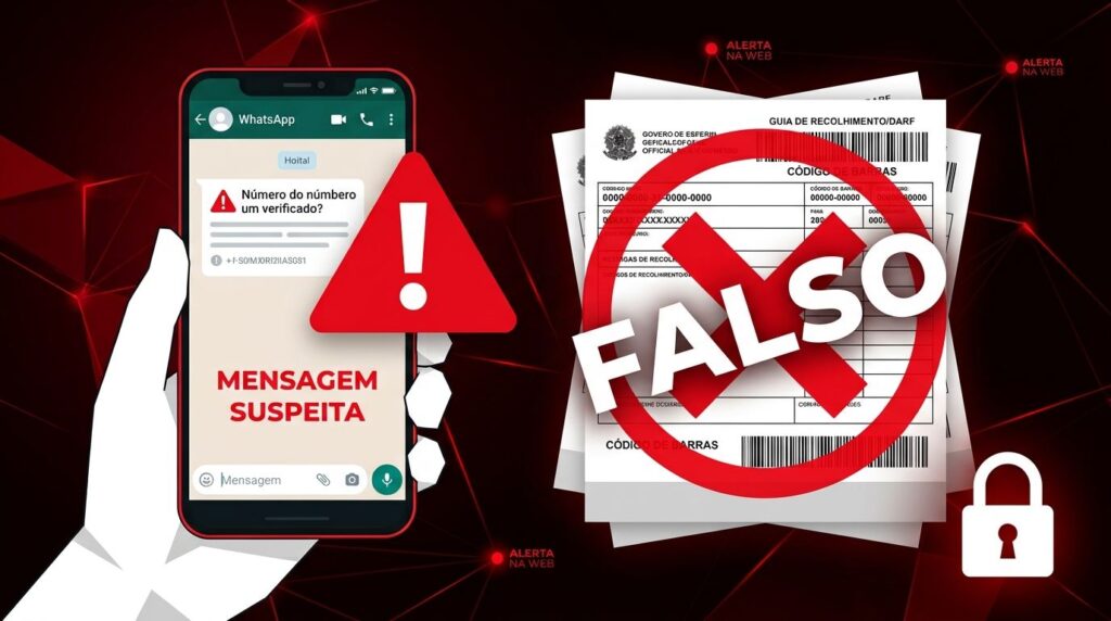 Golpe do DARF falso da Receita Federal enviado por WhatsApp
