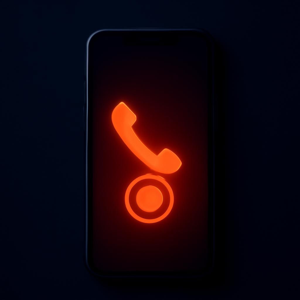Celular com ícone de chamada recebida e número fantasma duplicado, representando o golpe da falsa central bancária