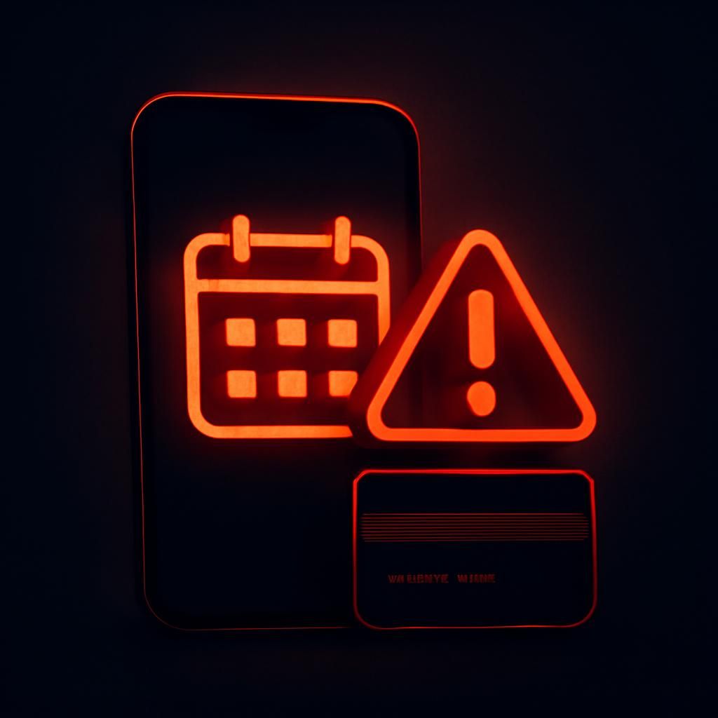 Celular exibindo confirmação de reserva ao lado de um ícone de alerta sobreposto a um cartão de crédito, representando o golpe do sequestro de reserva